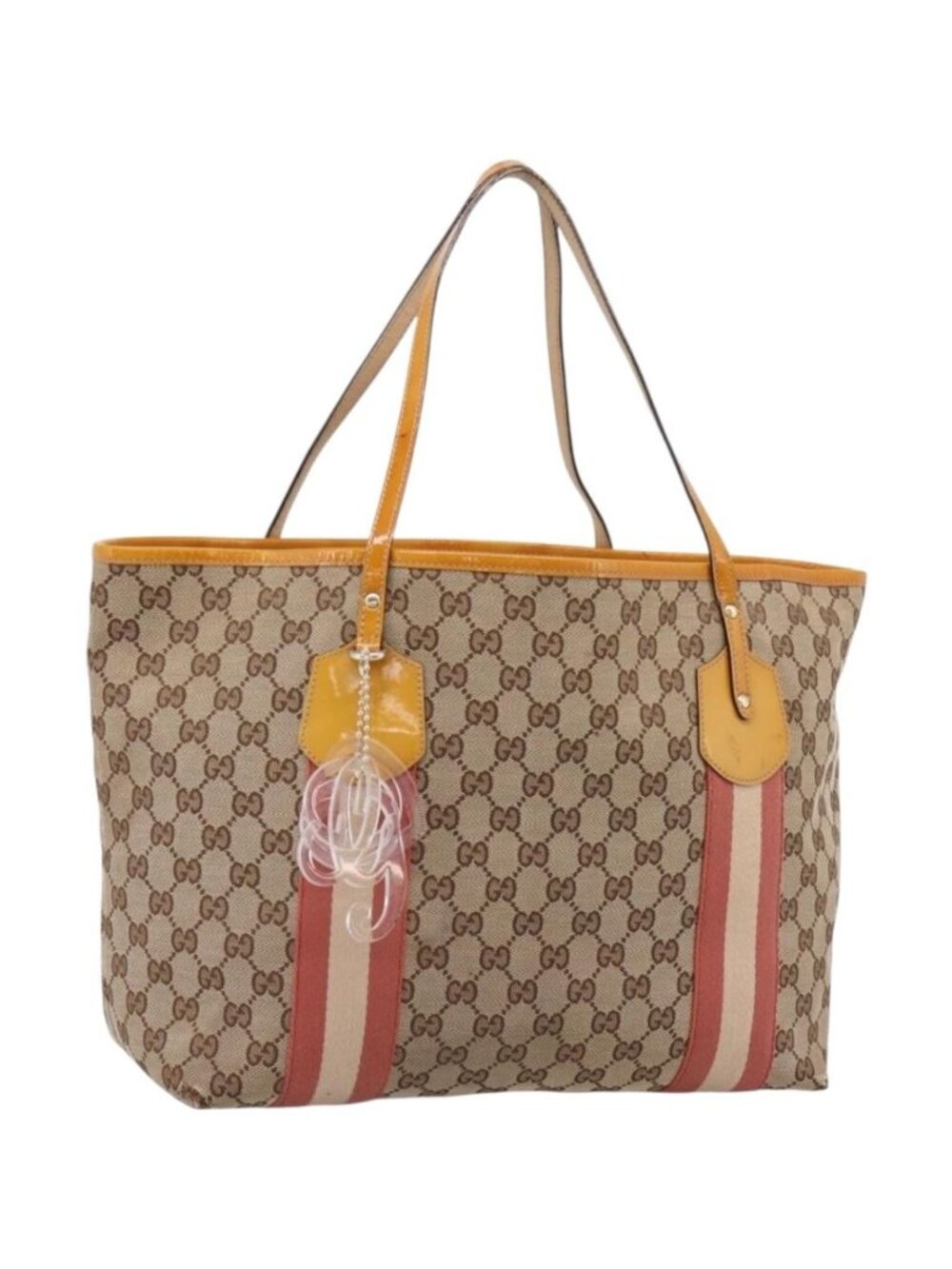 GUCCI GG Canvas Tote Bag Beige Gold 211976